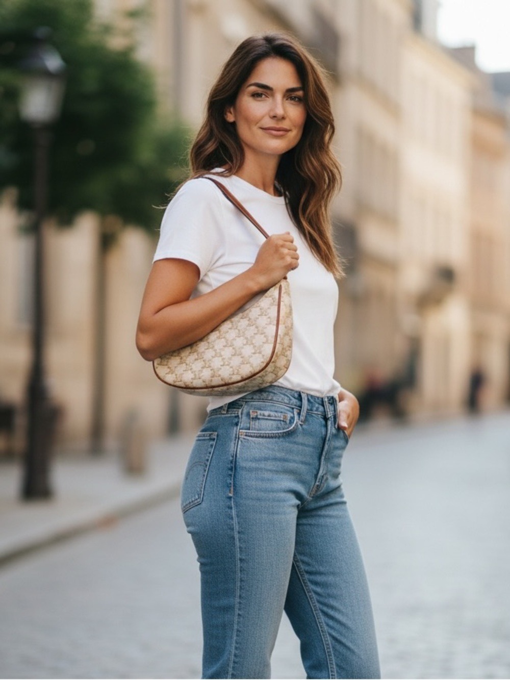 Celine Calfskin Ava Triomphe Shoulder Bag - Picture 4 of 4